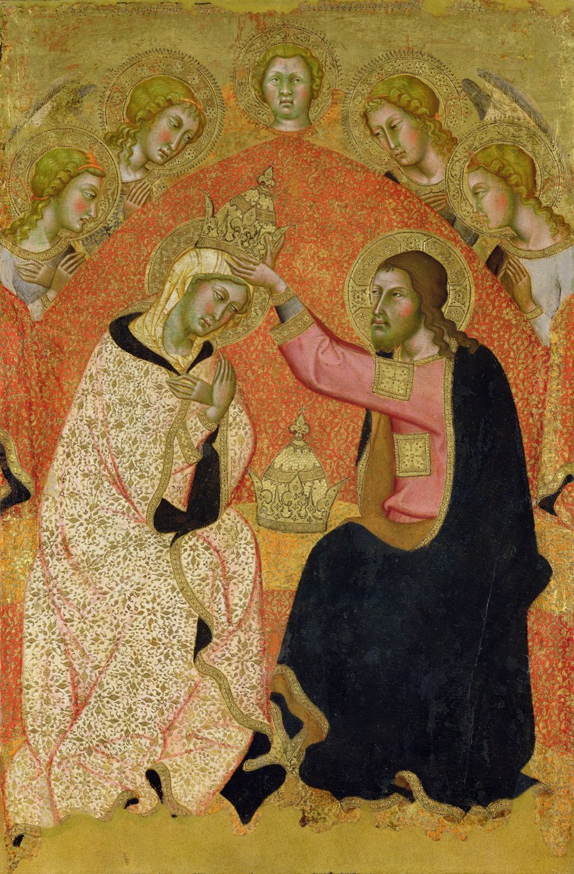 A Coroação da Virgem (tempera no painel) de also Manfredi de Battilori Bartolo di Fredi