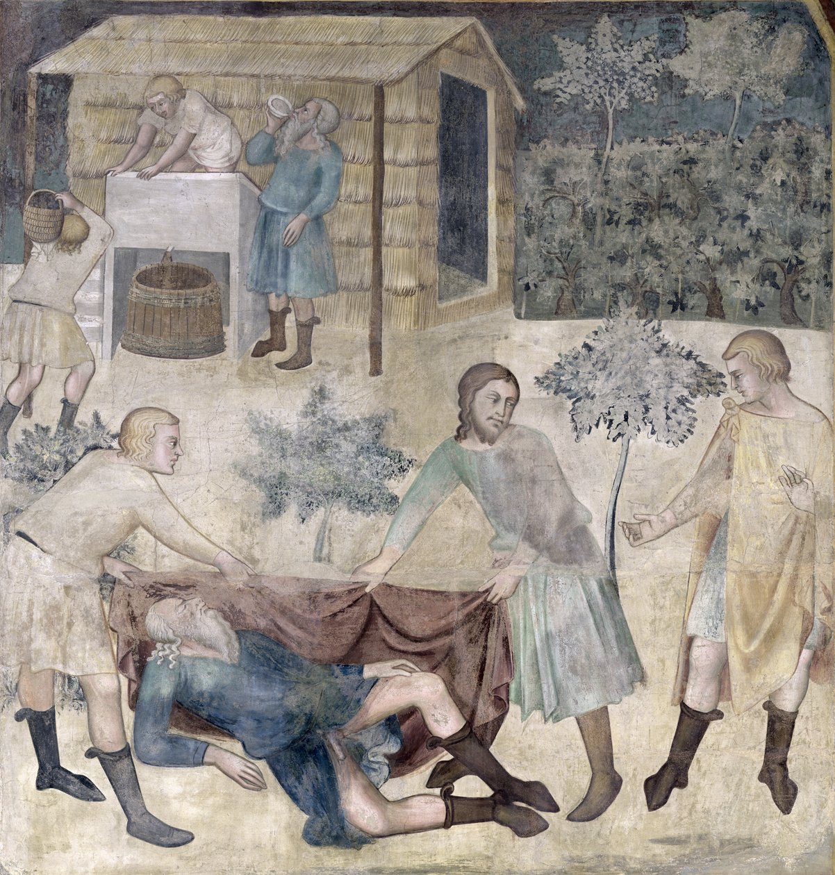 A embriaguez de Noé, 1356-67 de also Manfredi de Battilori Bartolo di Fredi