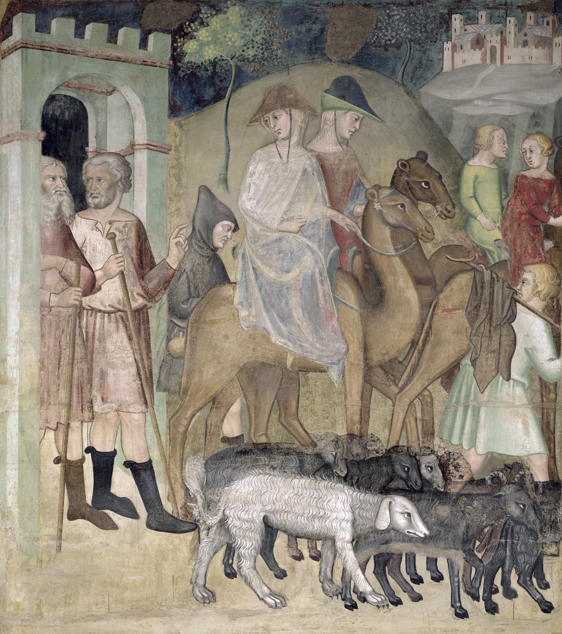 A jornada de Abraão e Ló, 1356-67 de also Manfredi de Battilori Bartolo di Fredi