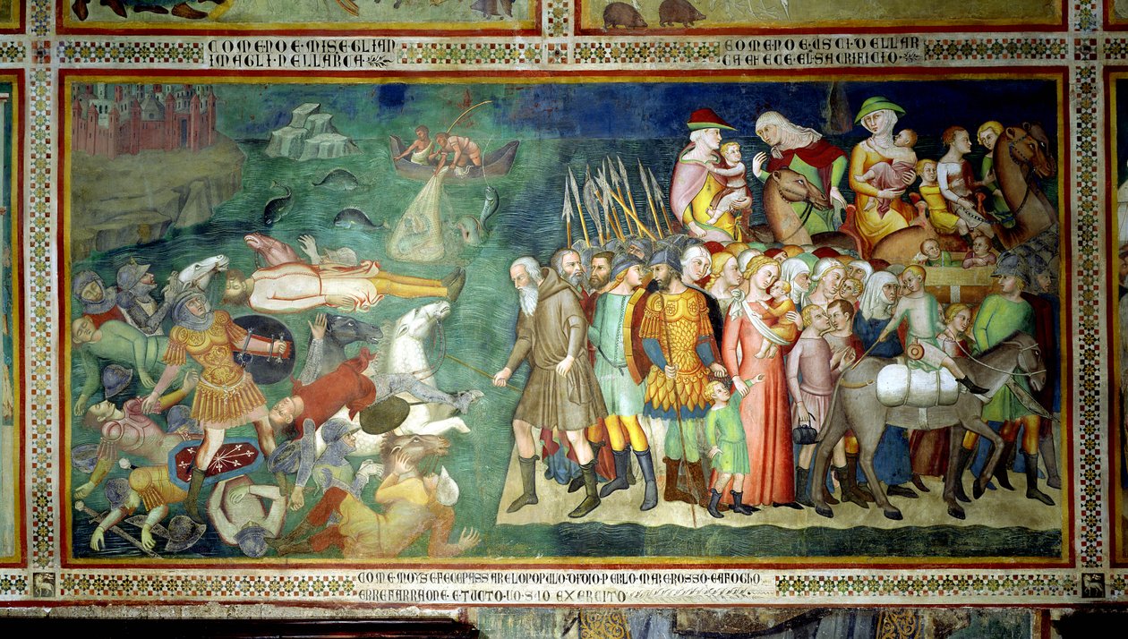 A divisão do Mar Vermelho, 1356-67 de also Manfredi de Battilori Bartolo di Fredi