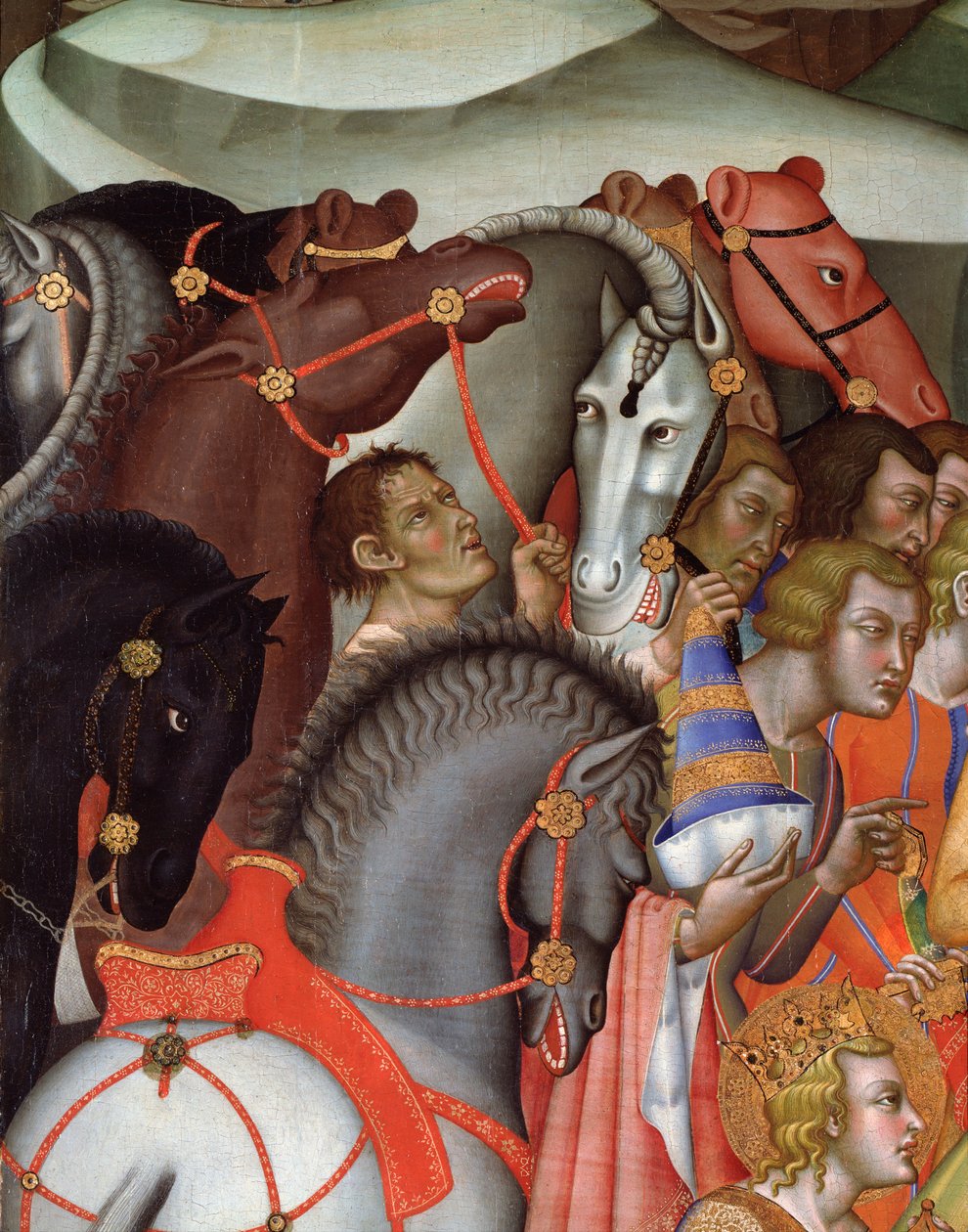 Adoração dos Reis Magos, detalhe (Pintura de also Manfredi de Battilori Bartolo di Fredi