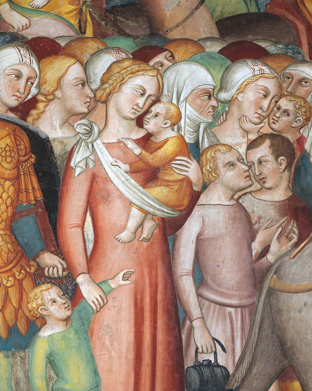 Atravessando o Mar Vermelho, cena das Histórias do Antigo Testamento de also Manfredi de Battilori Bartolo di Fredi