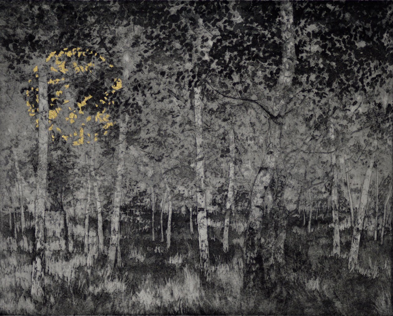 Nosso segredo, 2018, gravura, aquatint e mão-colorir no papel de angus hampel