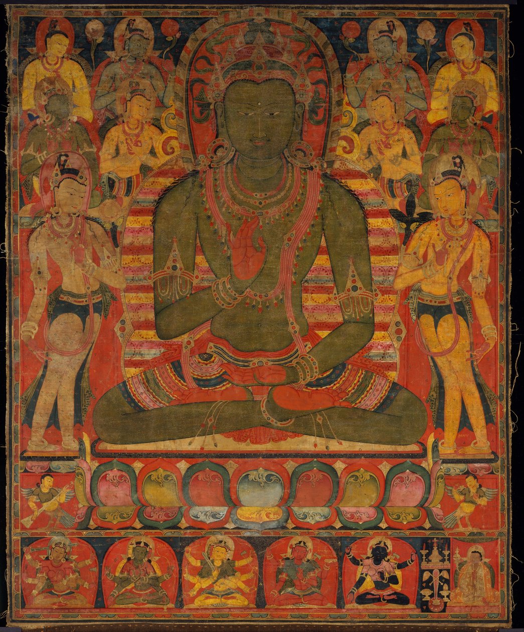 Buda Amoghasiddhi com oito Bodhisattvas de anonymous 