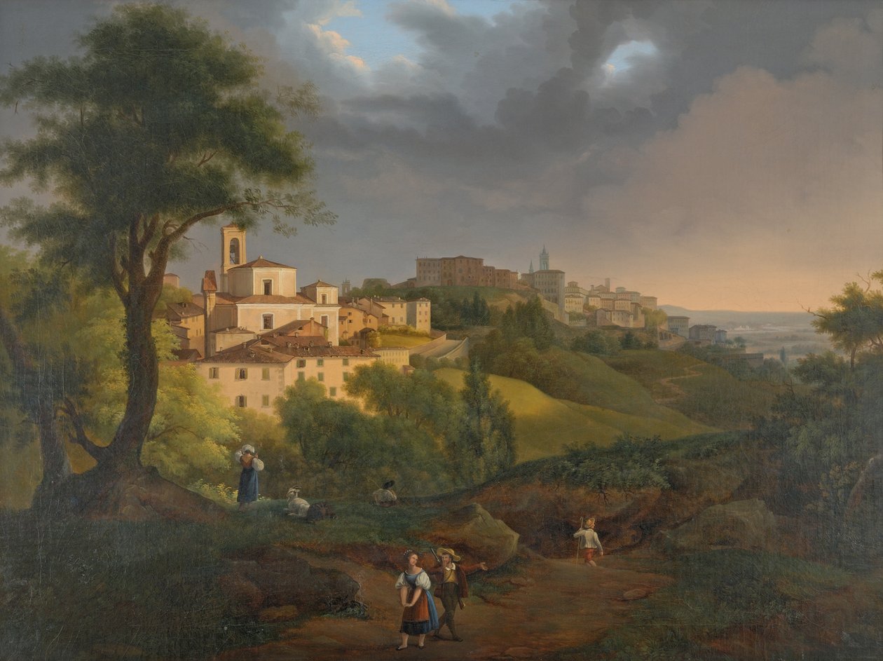 Alemão: Vista do Borgo, Canale em Bergamo de anonymous 