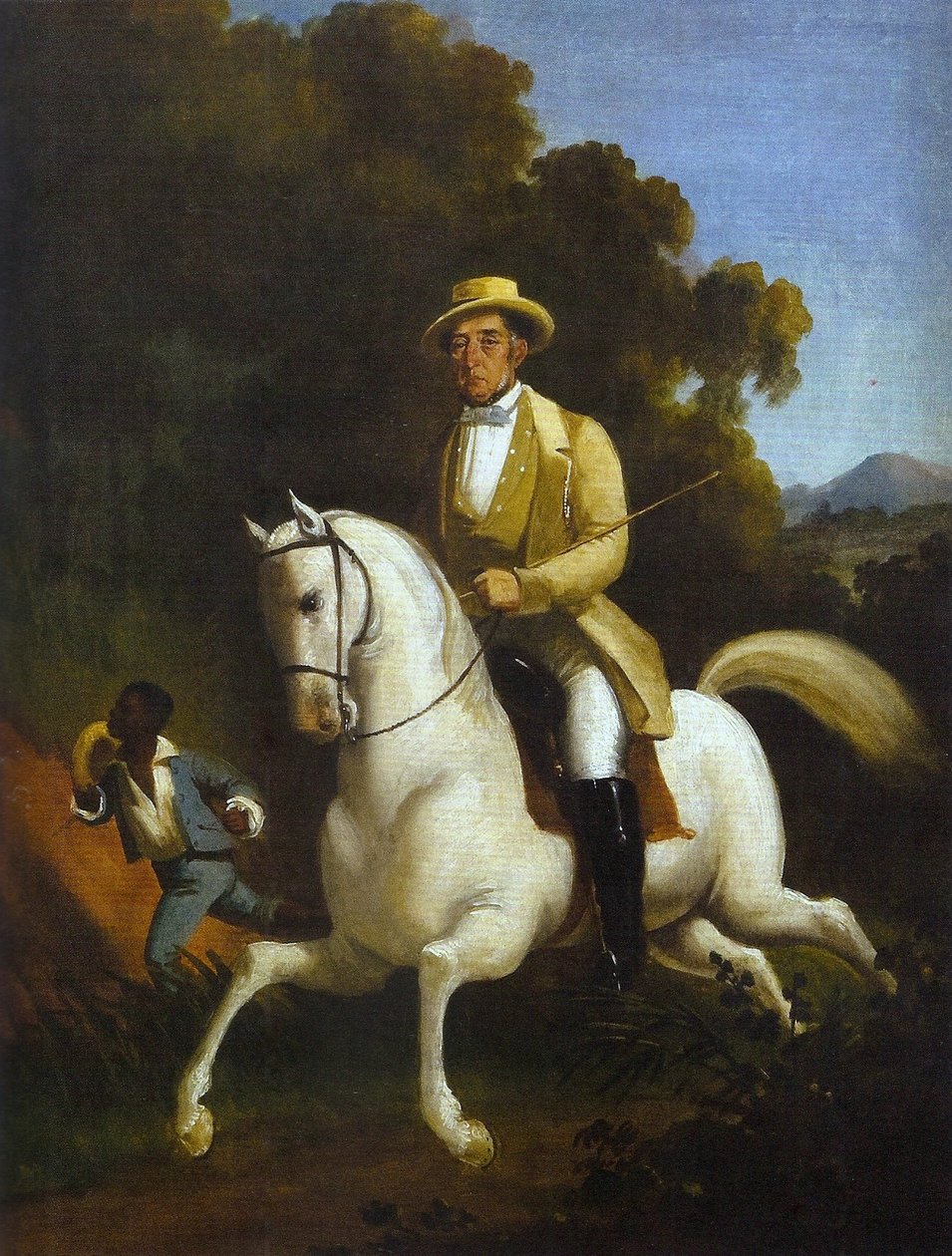 Retrato equestre do Visconde de Rio Preto com sua página de Jules Le Chevrel