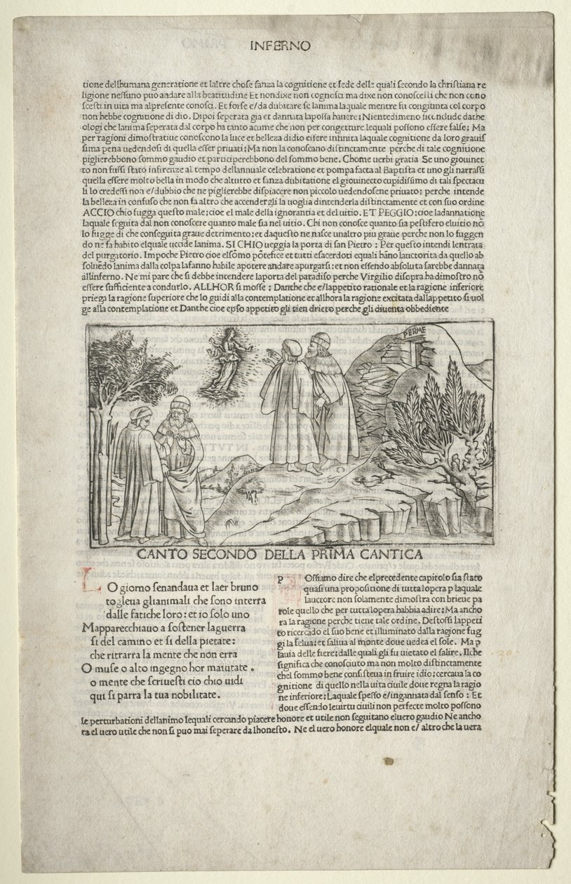 Dante e Virgílio com a Visão de Beatrice de attributed to Baccio Baldini (Italian, c. 1436 1487)