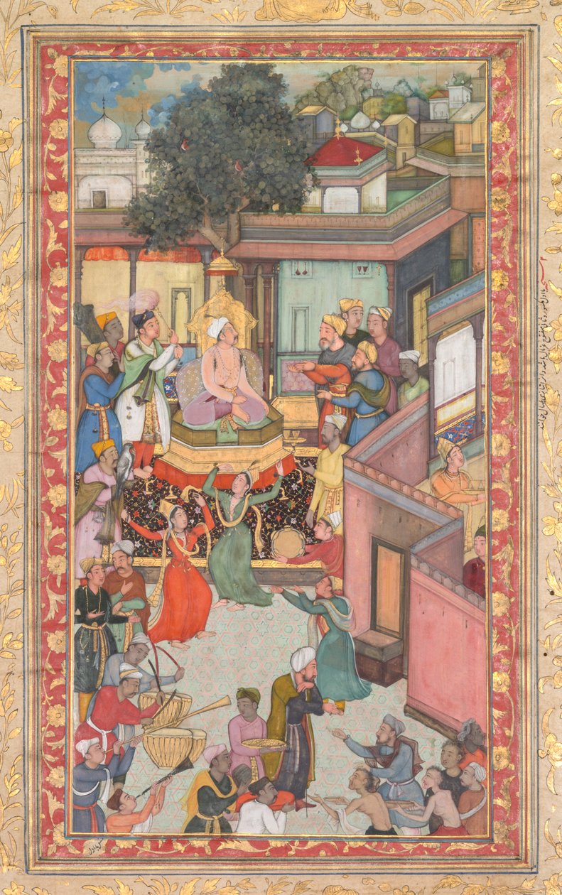 Cerimônia de circuncisão para os filhos de Akbar, pintando 126 de um Akbar-nama (Livro de Akbar) de Abu