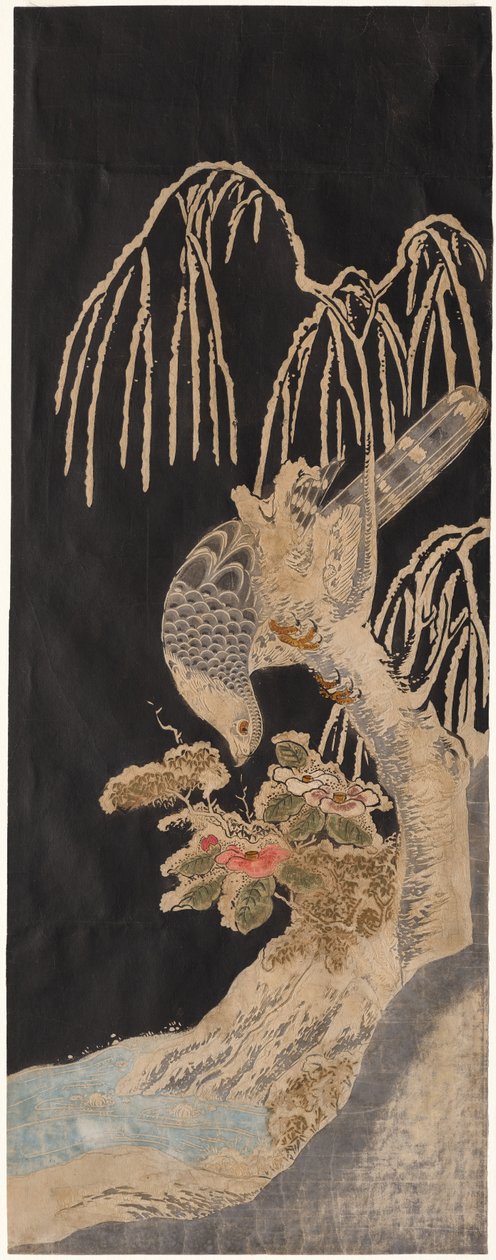 Falcão em um salgueiro de attributed to Isoda Koryūsai