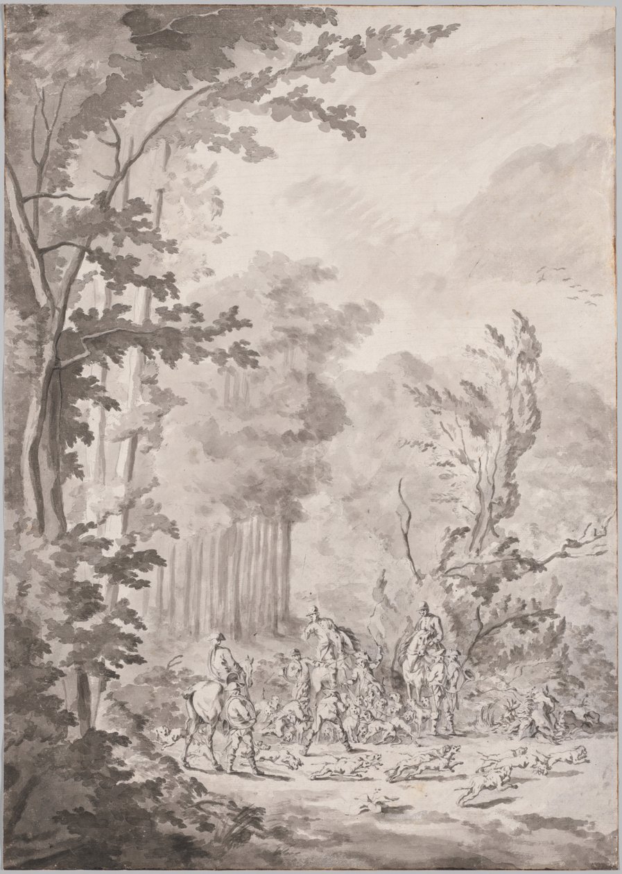Uma festa de caça em Marly de attributed to Jean Baptiste Martin, Le Vieux