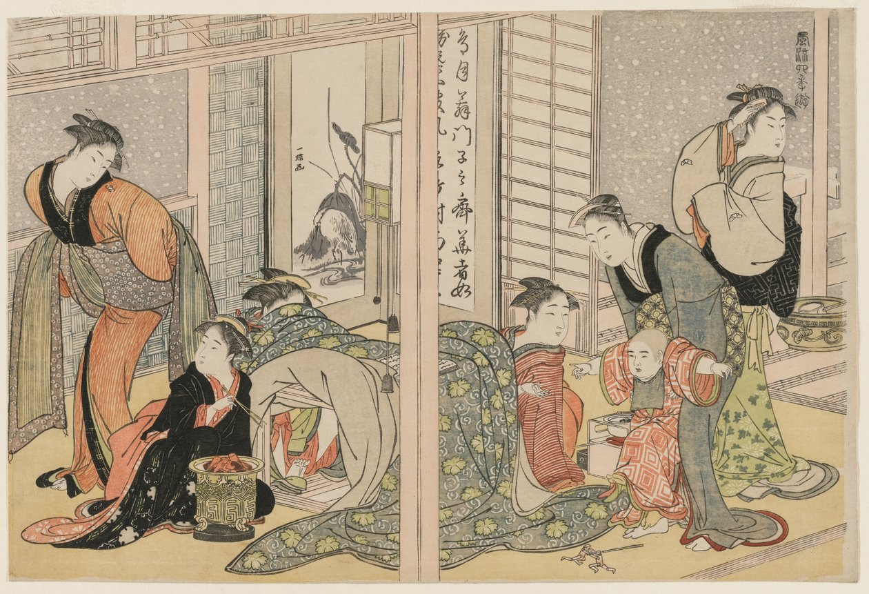 Prazeres elegantes das quatro estações de attributed to Kitagawa Utamaro