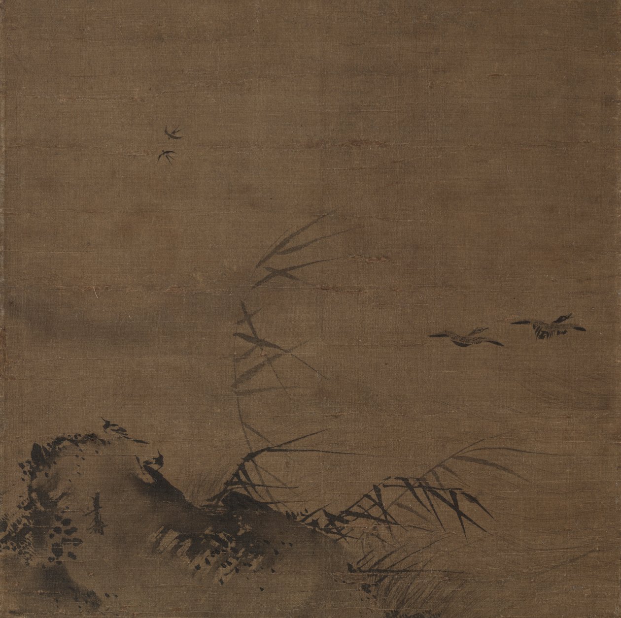 Aves aquáticas e juncos de attributed to Liang Kai