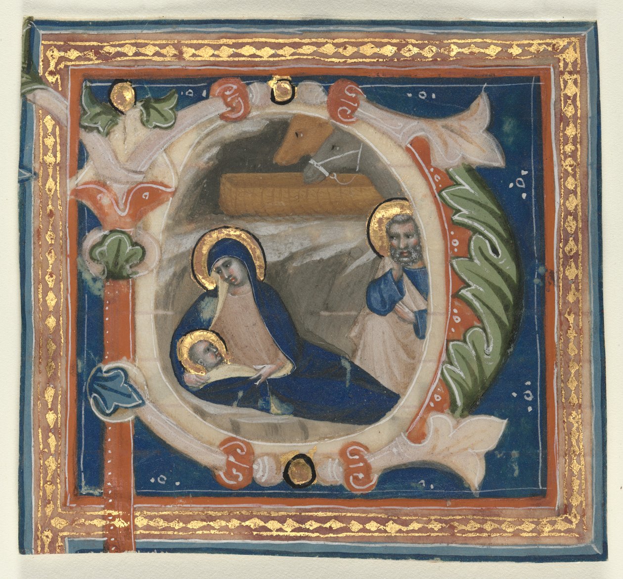 Inicial Historiada (P) Extirpada de um Gradual: A Natividade de attributed to Lippo Vanni