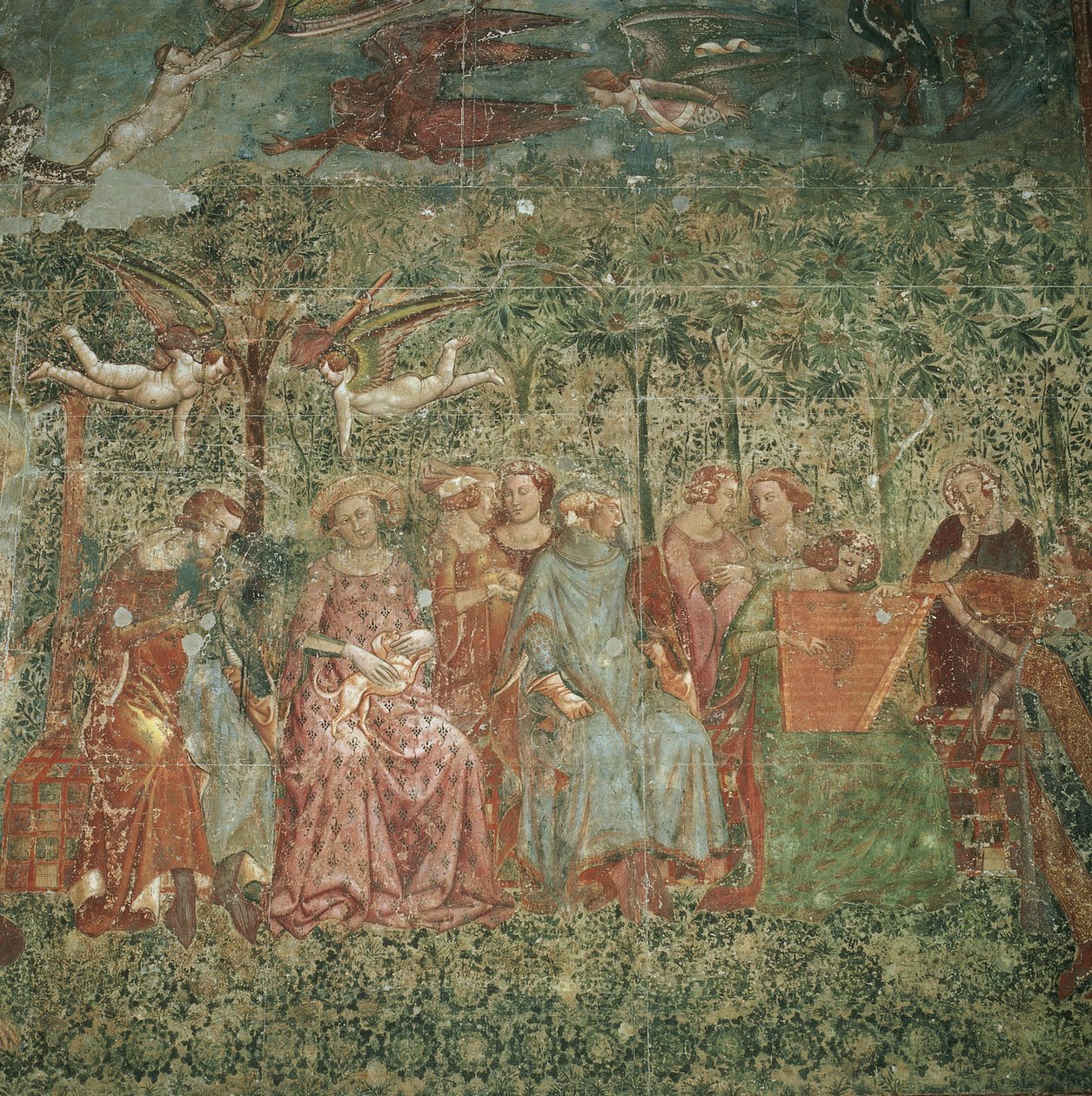 Senhoras da corte em um concerto ao ar livre de attributed to Master of the Triumph of Death