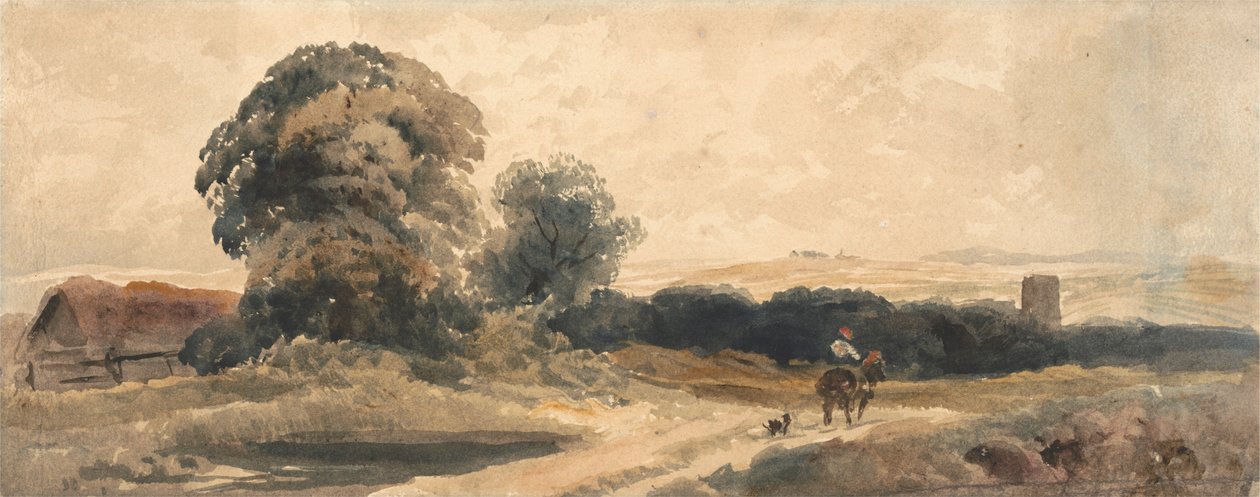 Uma Estrada Rural com Viajante a Cavalo de attributed to Peter DeWint