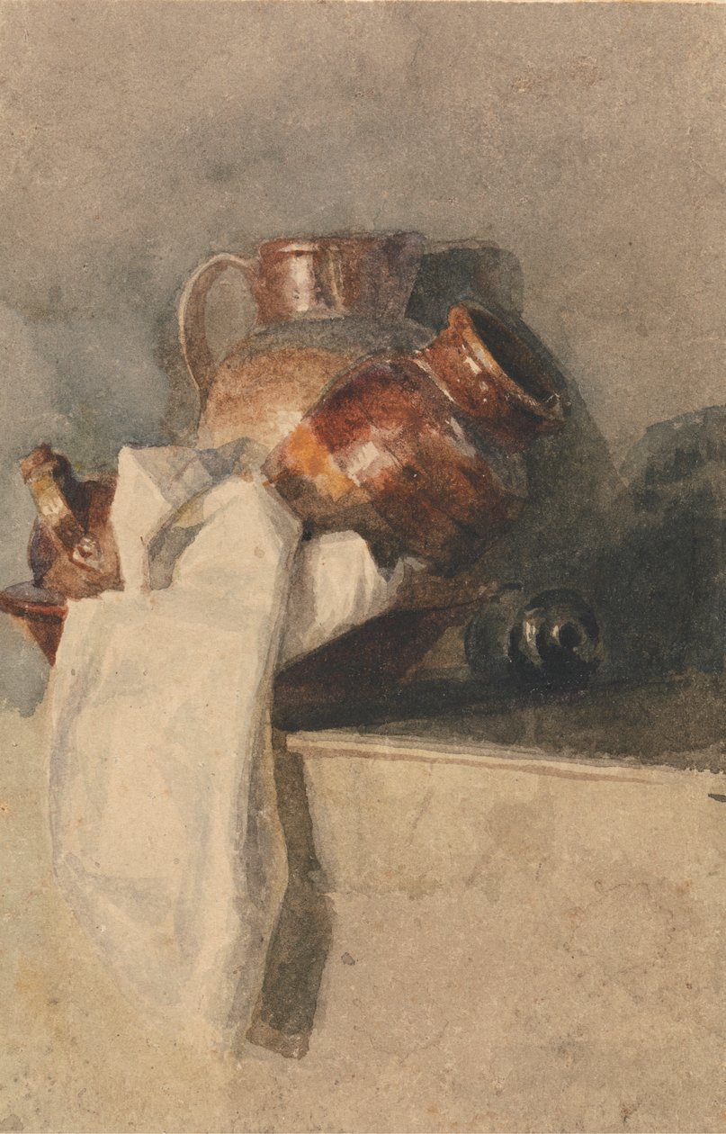Natureza Morta com Pitchers numa Prateleira de attributed to Peter DeWint