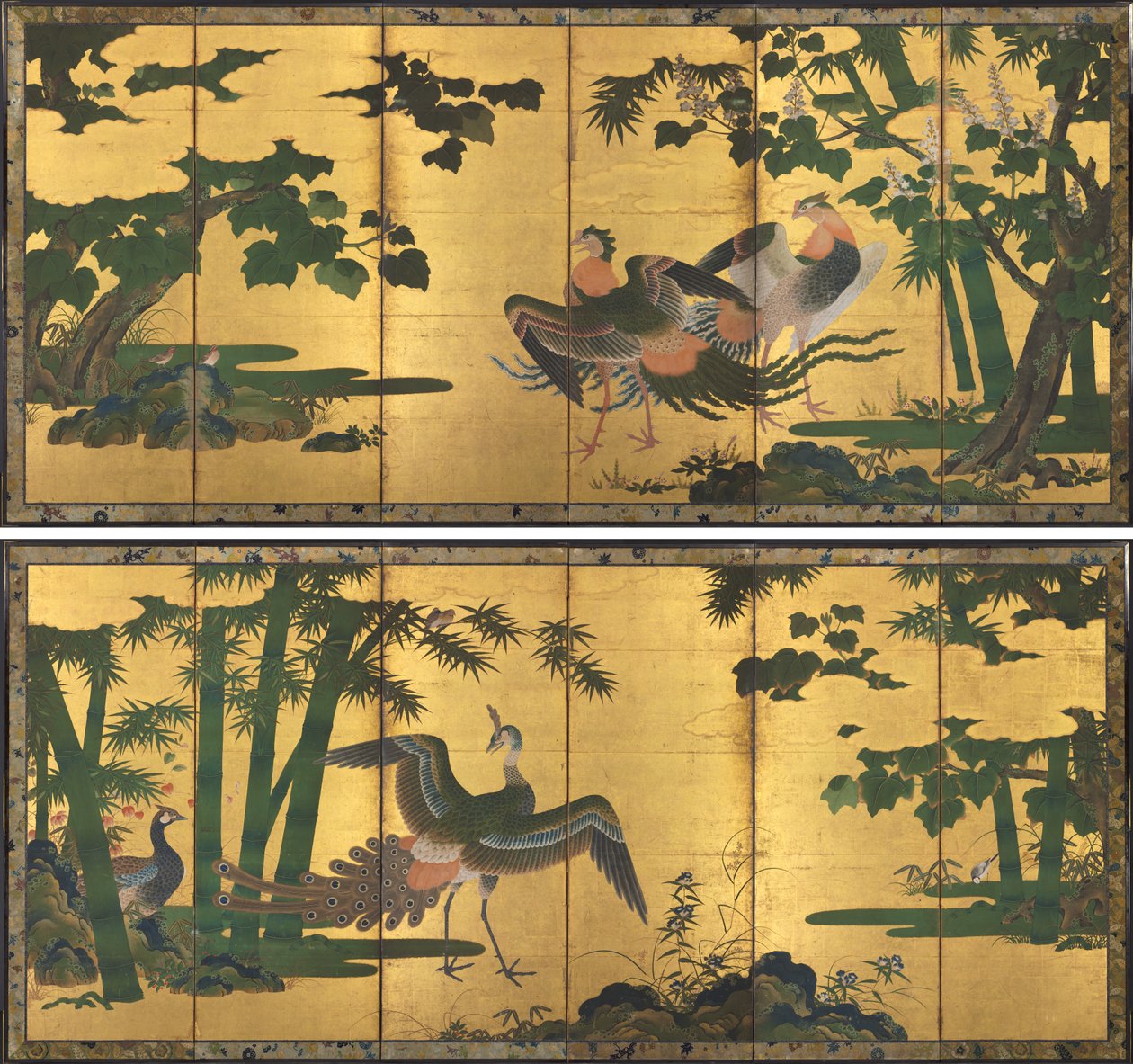 Pavões e Fênix de attributed to Tosa Mitsuyoshi