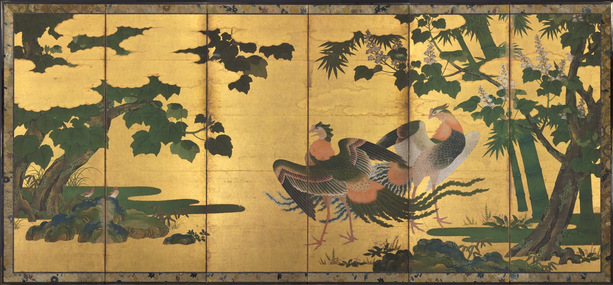 Phoenixes e Paulownia de attributed to Tosa Mitsuyoshi