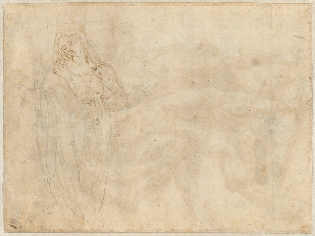 Mulher Ajoelhada [verso] de called Bertoia Jacopo Zanguidi