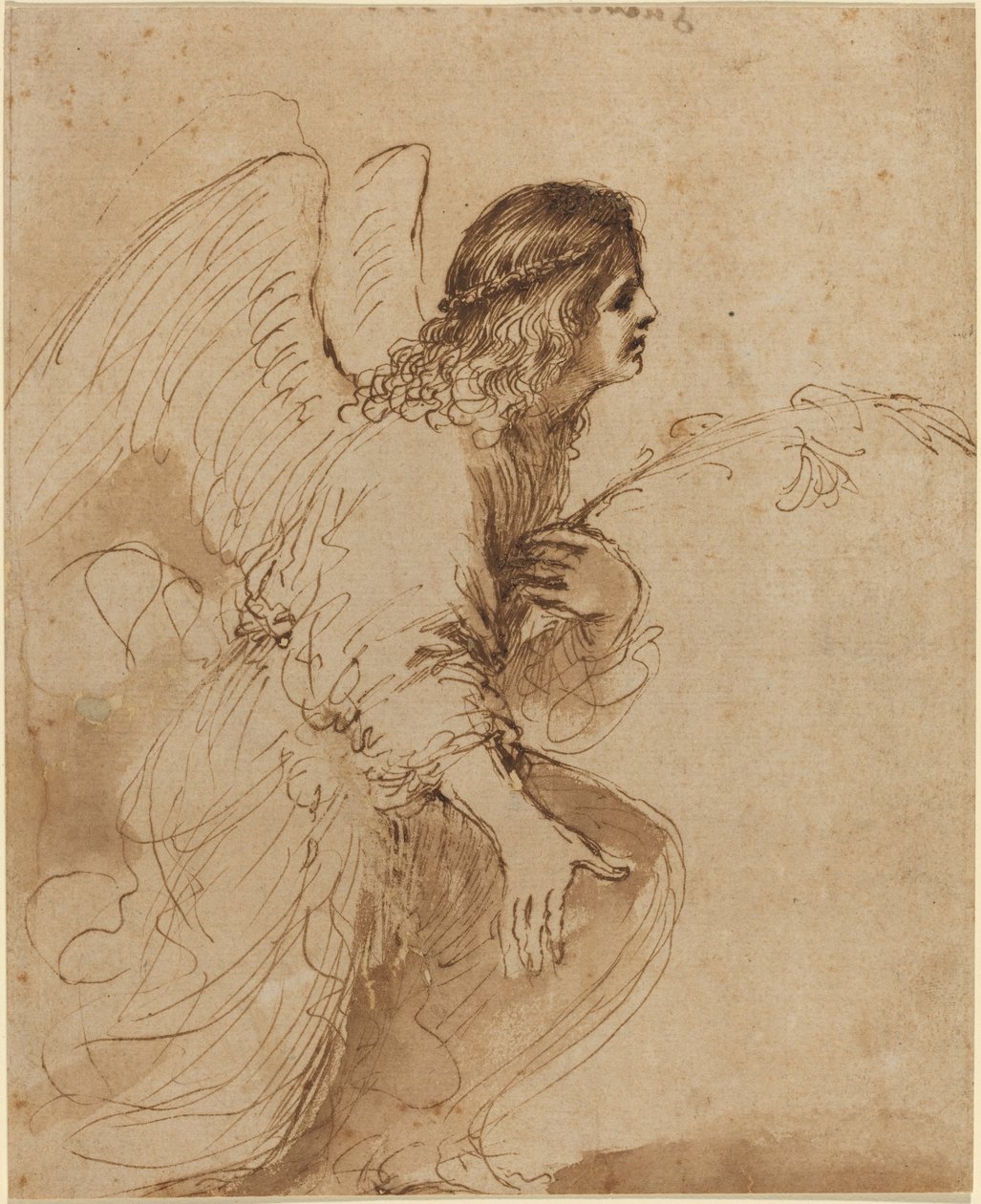 O Anjo da Anunciação de called Guercino Giovanni Francesco Barbieri