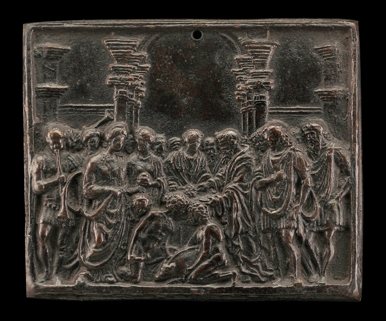 O sacrifício de um porco de called Riccio Andrea Briosco