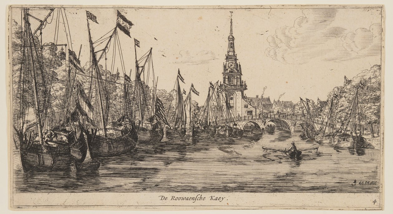 De Roowaensche Kaey, de Vistas de Amesterdão de called Zeeman Reinier Nooms