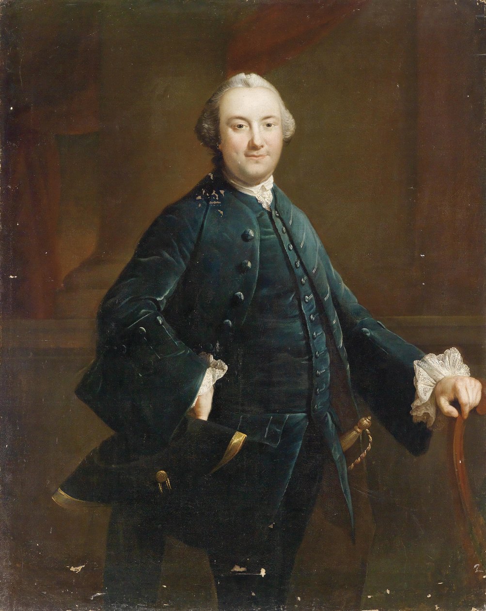 Retrato de um cavalheiro elegante de circle of Pompeo Girolamo Batoni