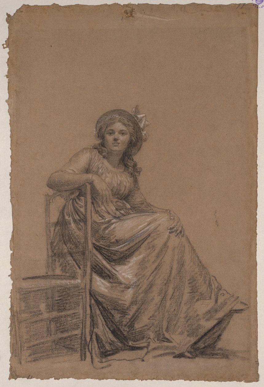 Retrato de uma mulher sentada de circle of François André Vincent