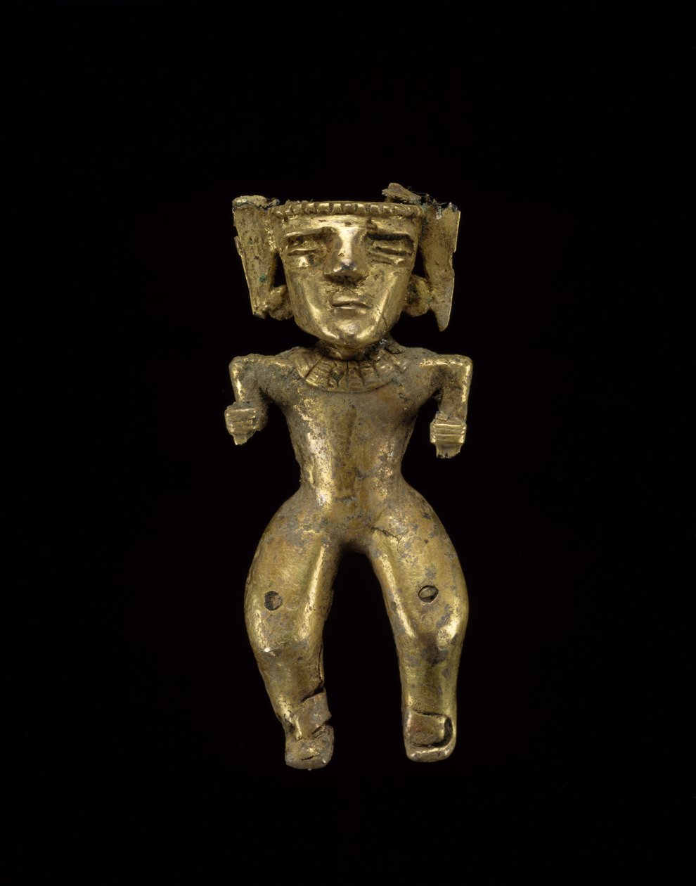 Figura em pé, 200-1600 DC (ouro) de civilization Quimbaya