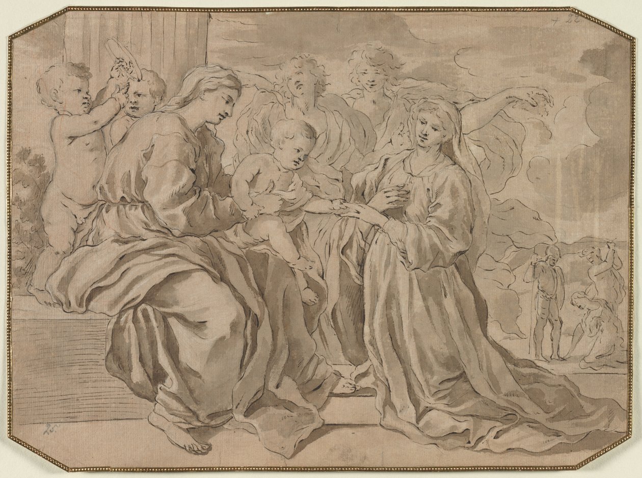 Casamento Místico de Santa Catarina de copy after Nicolas Poussin