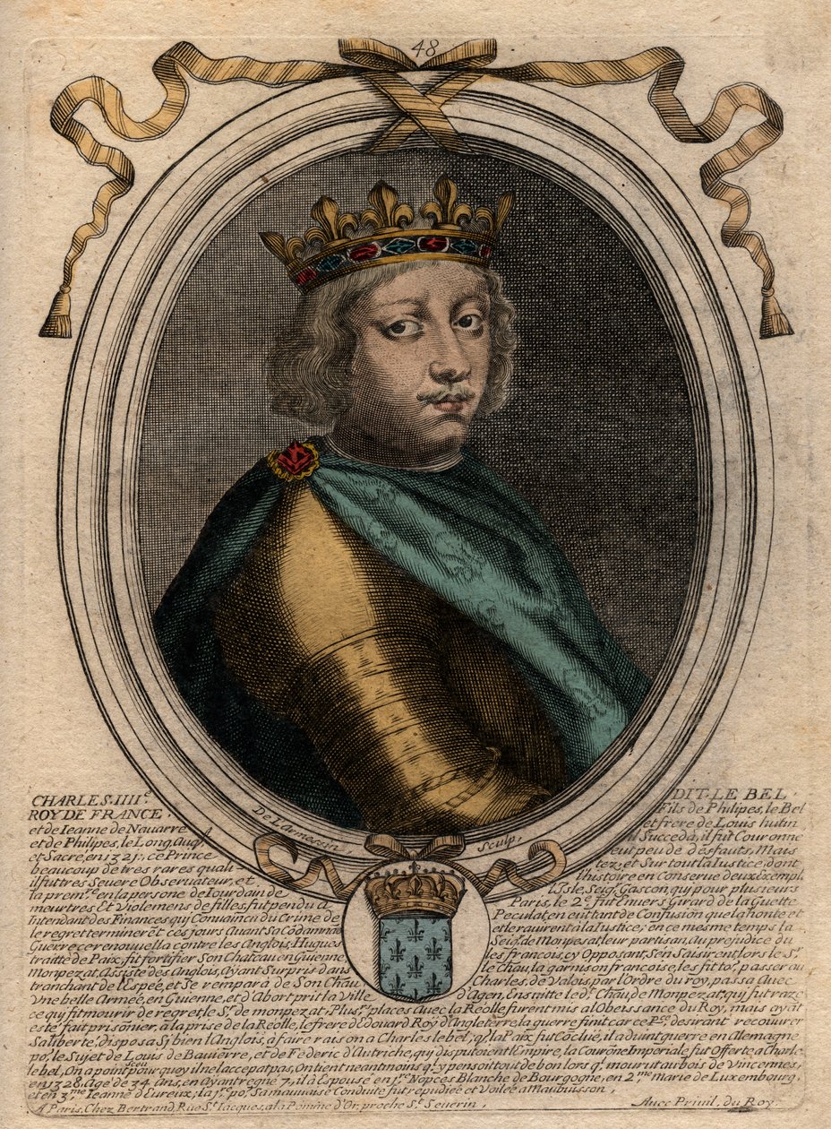 Retrato de Carlos IV, o Bel (1294-1328), Rei de França - Carlos IV, o 