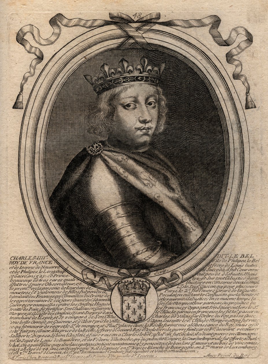 Retrato de Carlos IV a Bel (1294 - 1328), Rei de França - Carlos IV a 