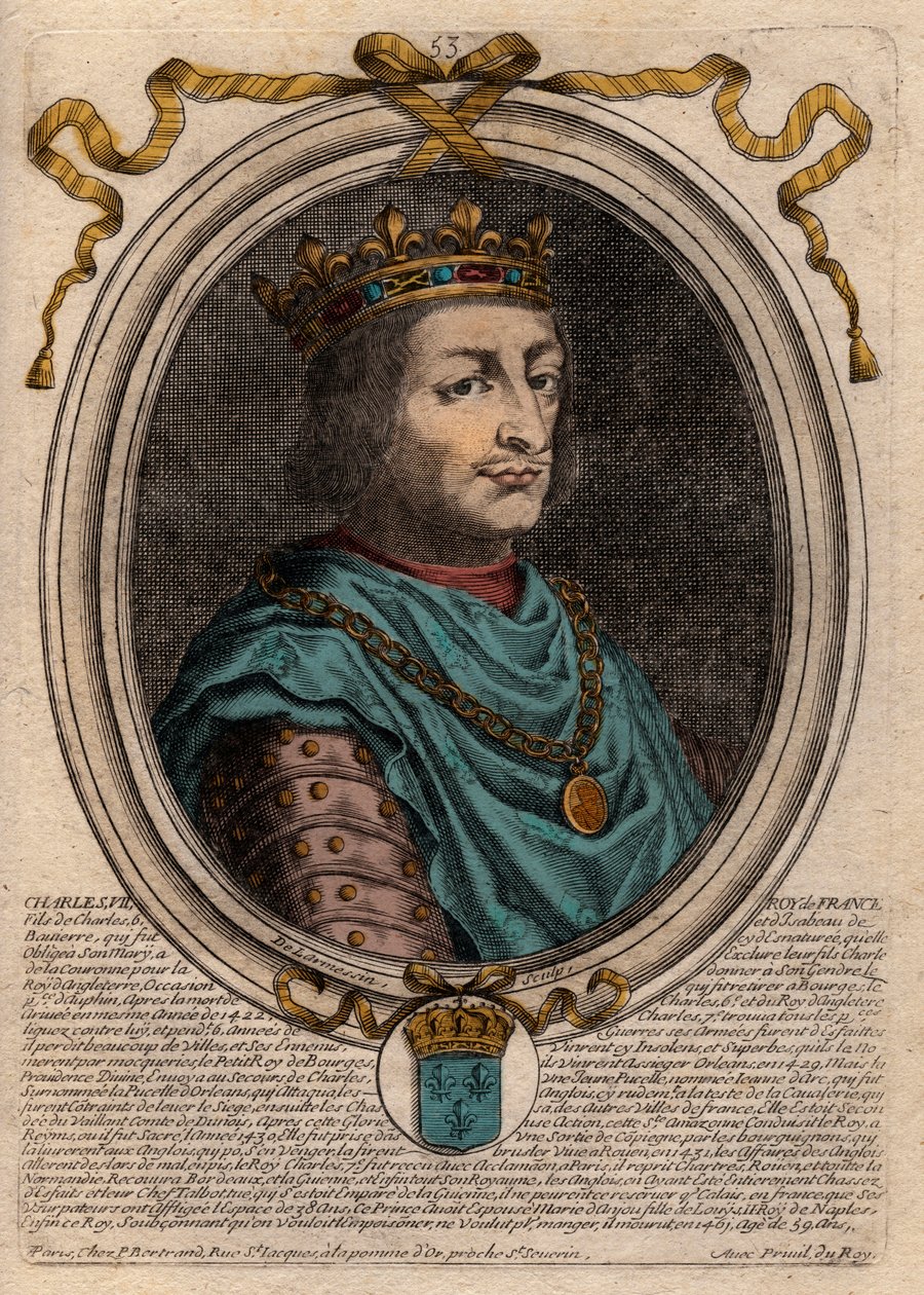 Retrato de Carlos VII (1403-1461) Rei da França - CHARLES VII (1403-1461) Rei da França de de Larmessin