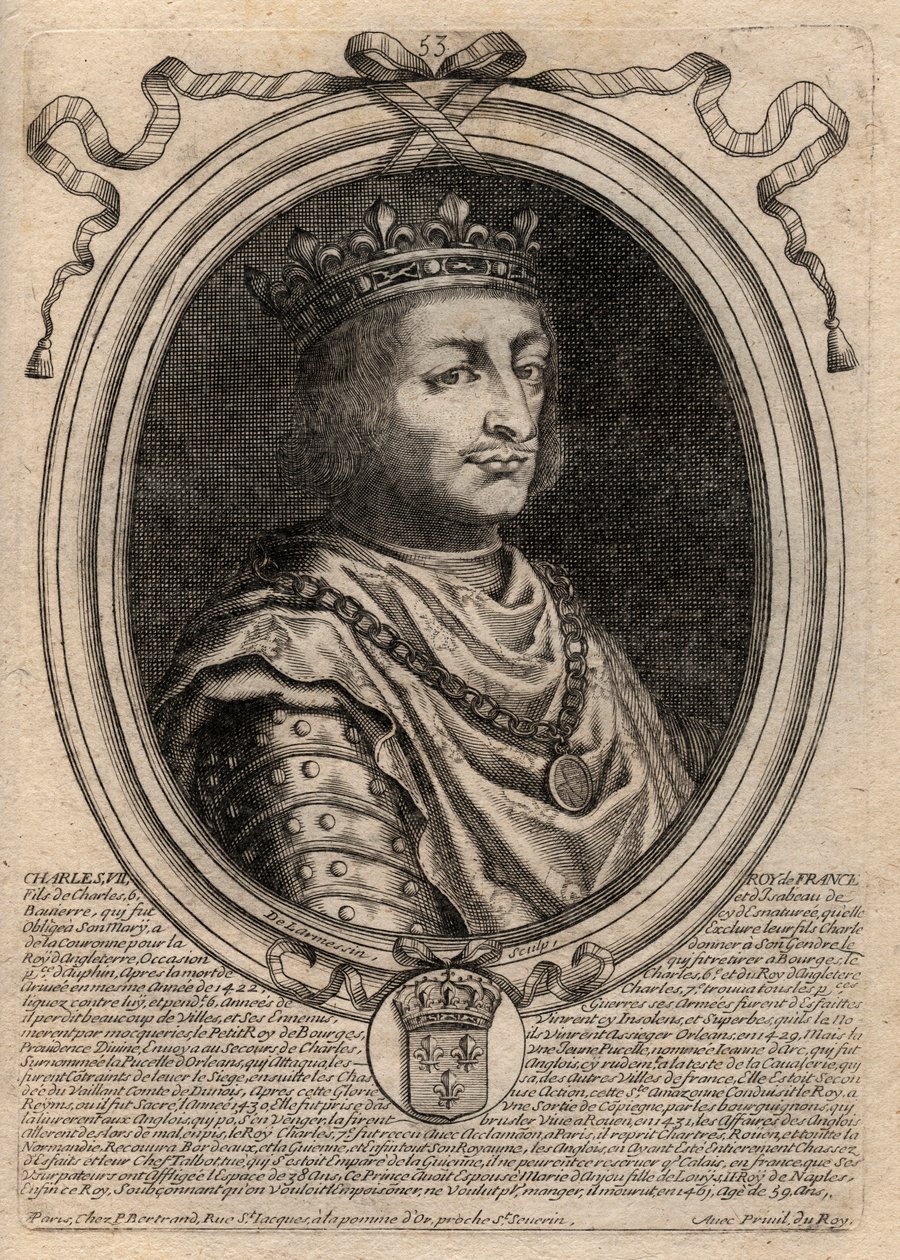 Retrato de Carlos VII (1403-1461) Rei da França - CHARLES VII (1403-1461) Rei da França de de Larmessin