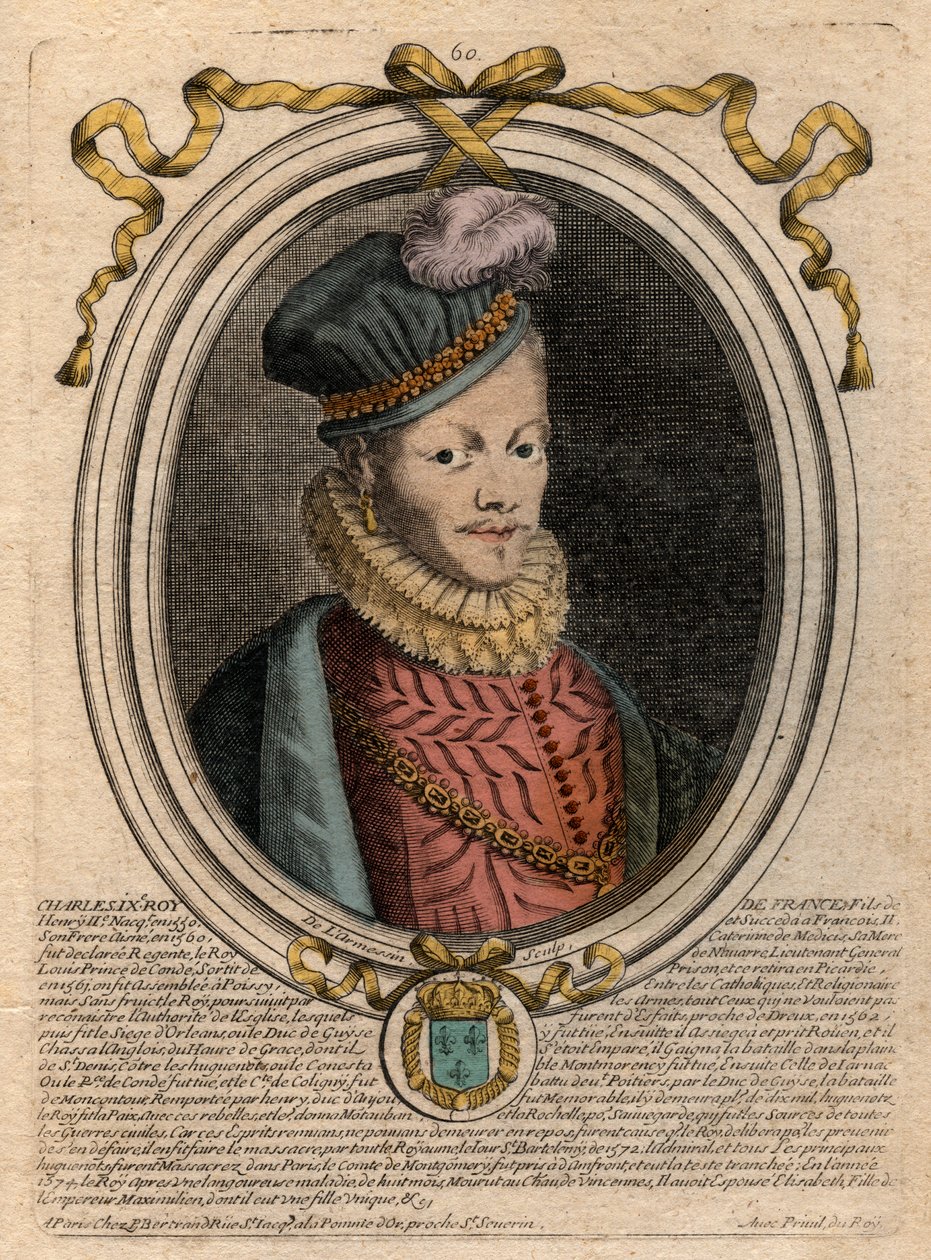 Retrato do Rei Luís XII (1462-1515) - Retrato de Luís XII de França (1462-1515), Rei de França - gravura de 