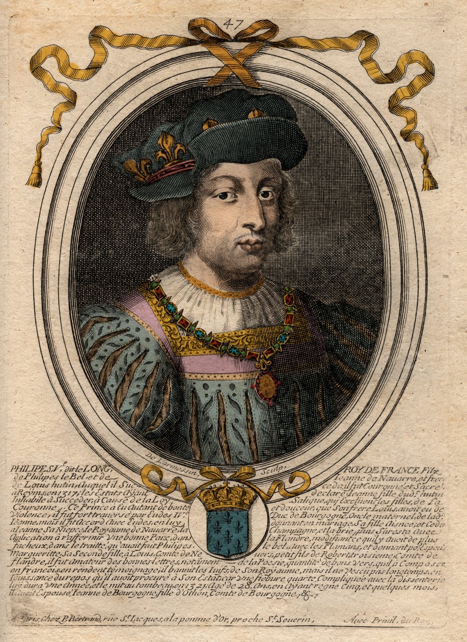 Retrato de Filipe V o Longo (1294-1322), Rei da França - Filipe V (1294-1322) 