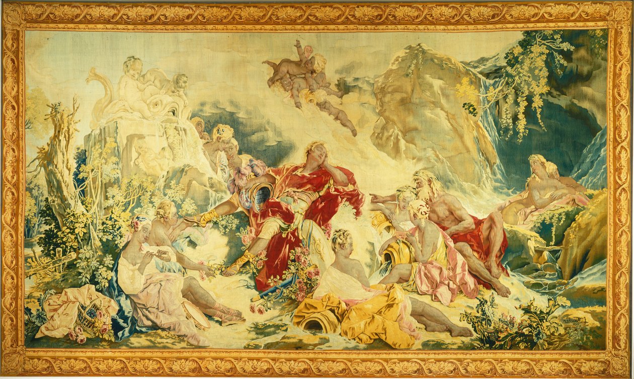 Sonhar com Rinaldo de design and cartoon by François Boucher; woven under the direction of Jean Baptiste Oudry and Nicolas Besnier at