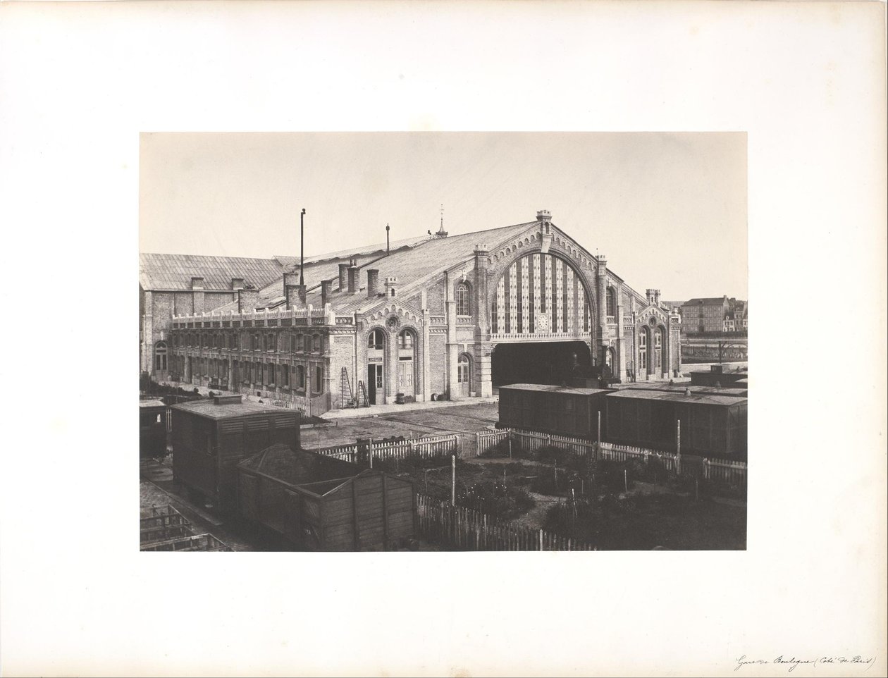 Estação de trem de Boulogne, lado de Paris de Edouard Denis Baldus