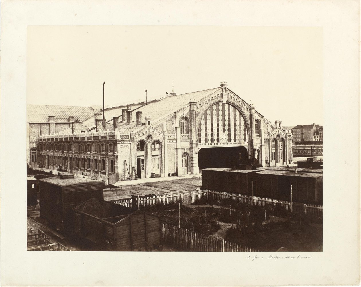 Estação de trem de Boulogne, lado de Paris de Edouard Denis Baldus