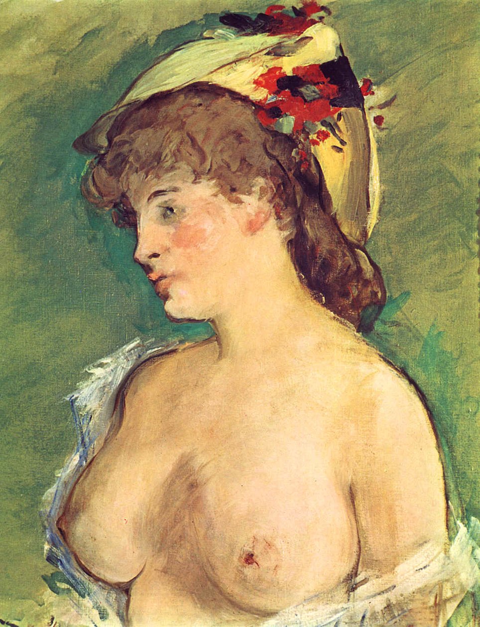 Loiro, mulher, com, peito nu de Édouard Manet