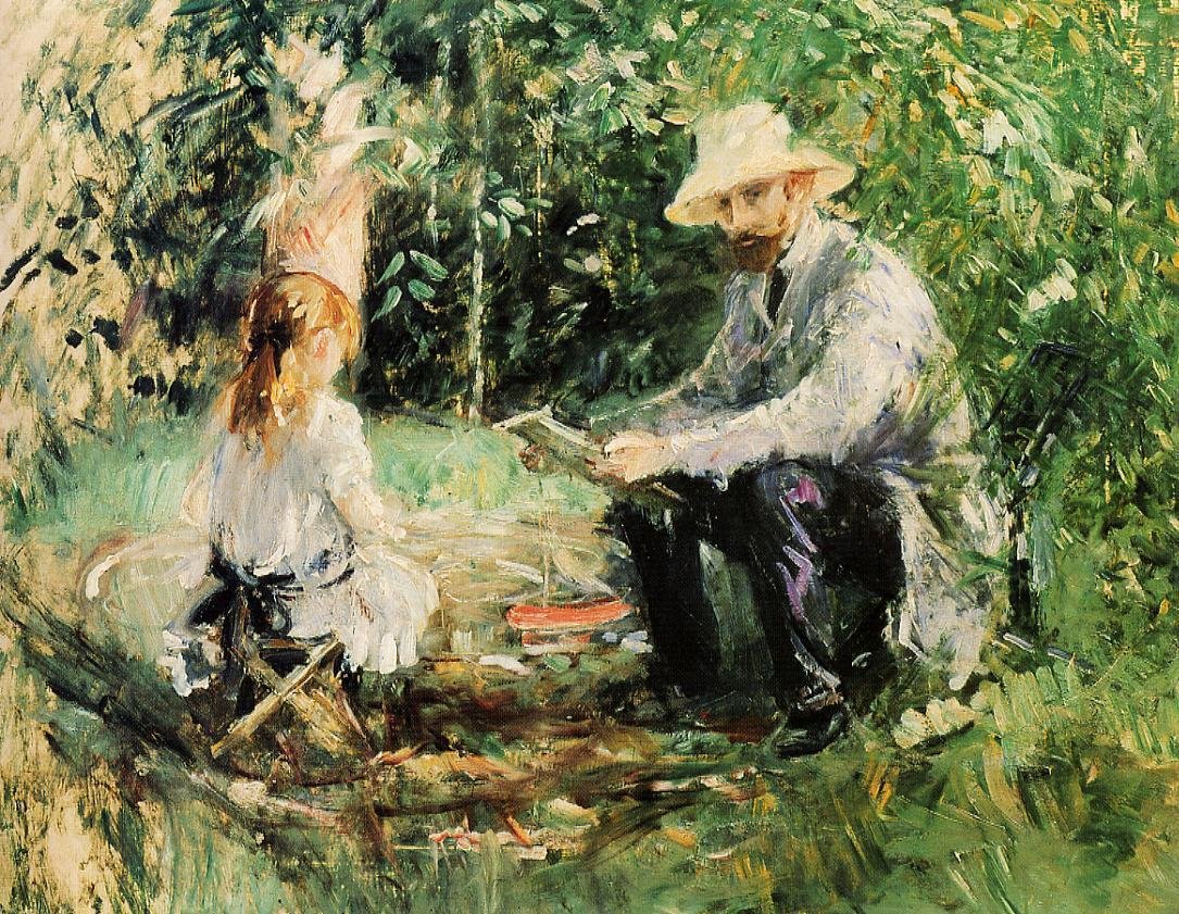 Eugène Manet e sua filha no jardim de Édouard Manet