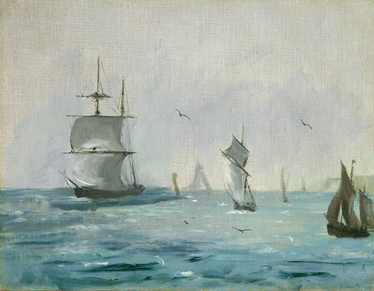 Barco de Pesca Chegando, com o Vento Atrás, 1864 de Édouard Manet