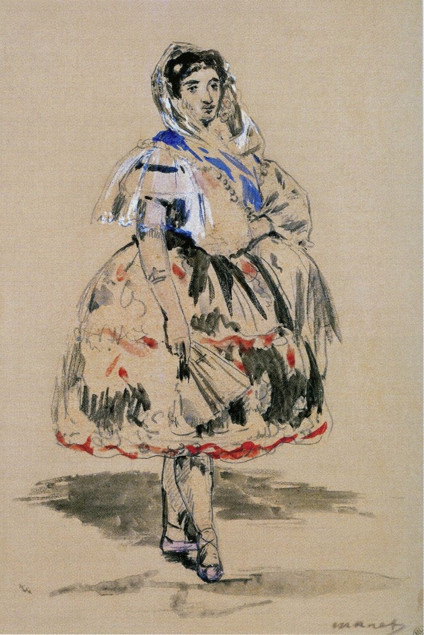 Francês: Lola de Valence (aquarela) de Édouard Manet