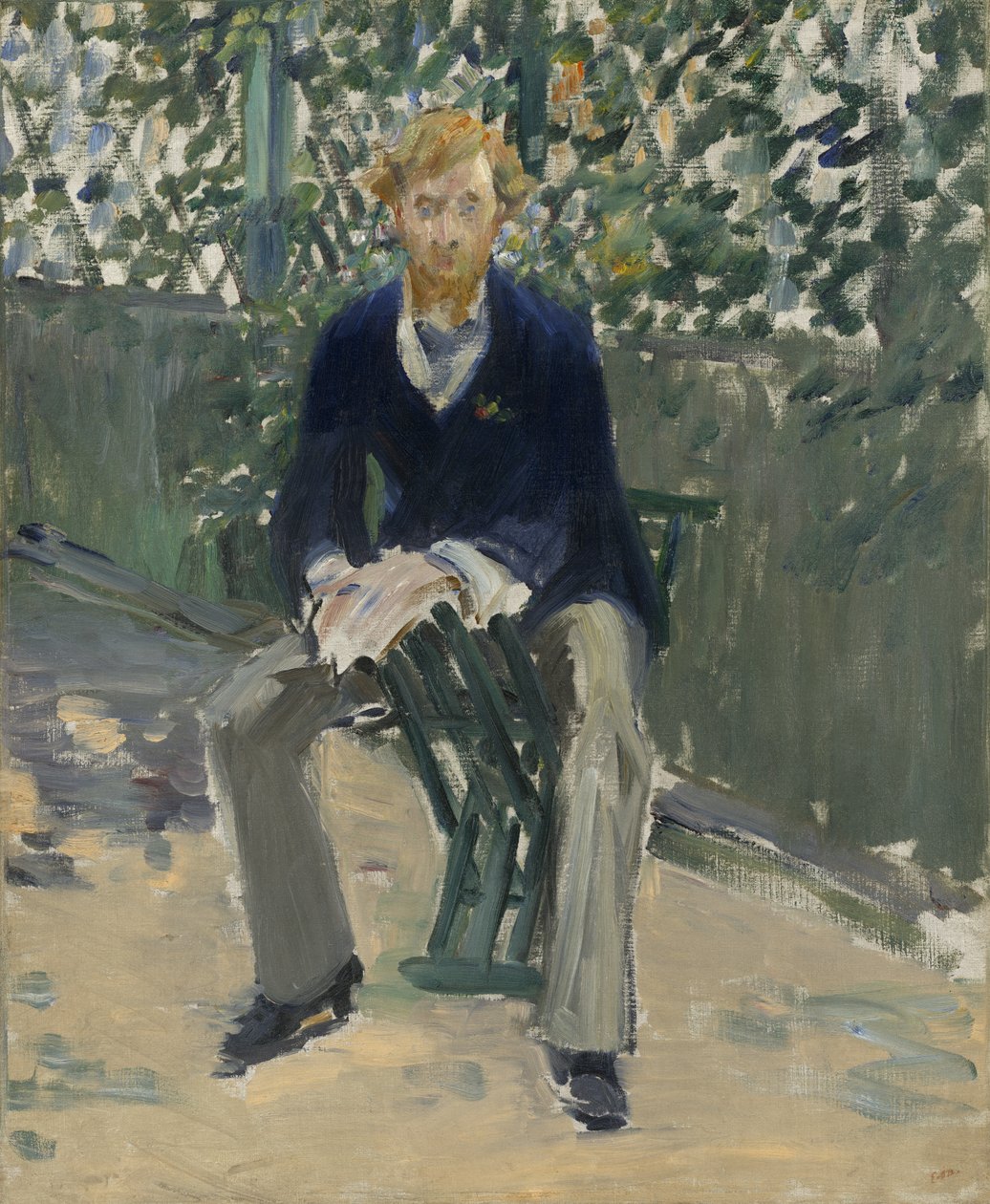 George Moore no jardim do artista, c.1879 de Édouard Manet
