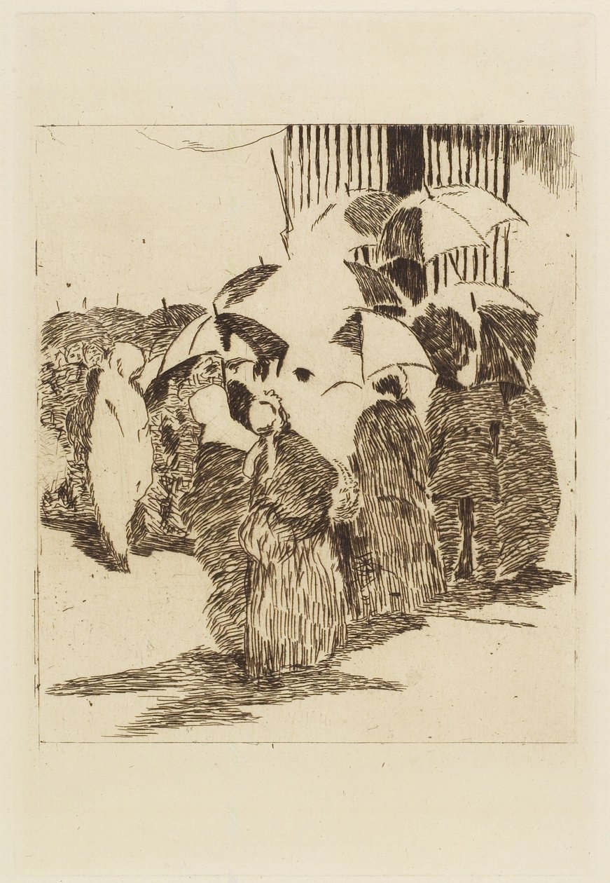 Linha em frente ao açougue, 1870 de Édouard Manet