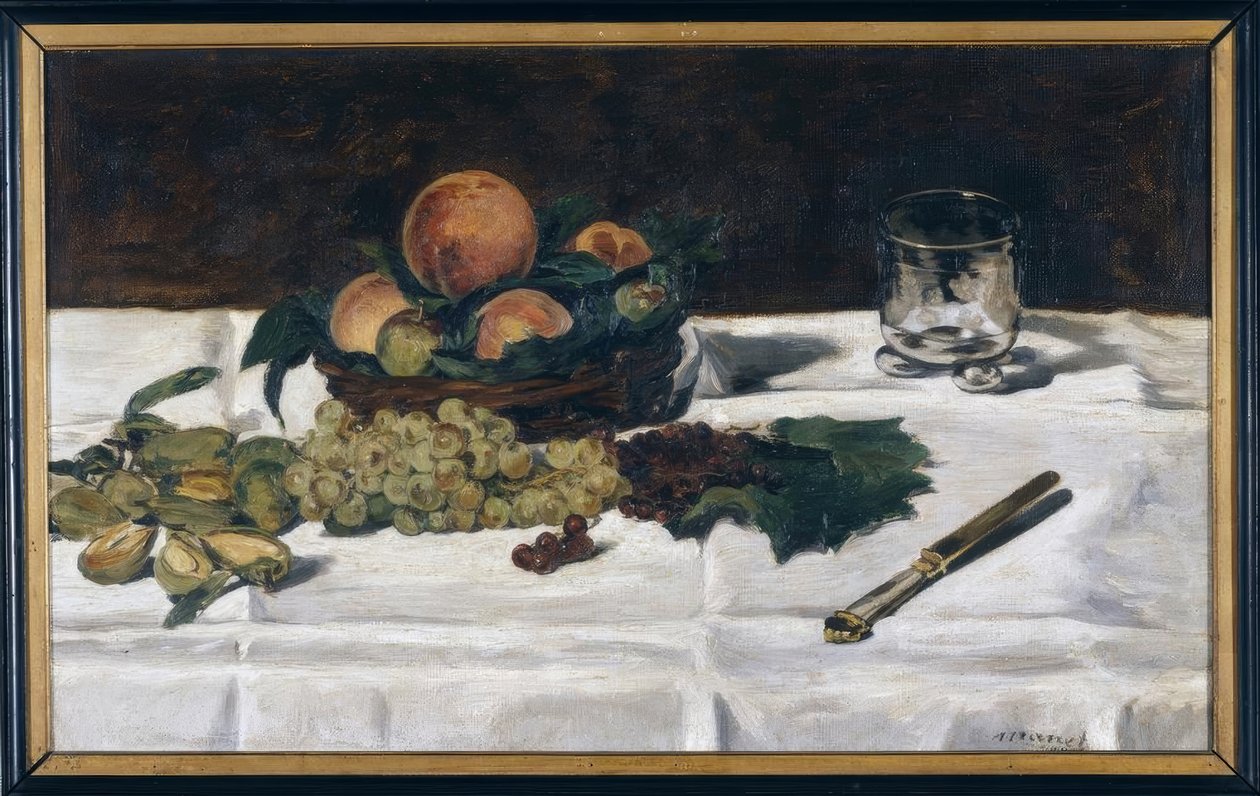 Ainda vida: frutas em uma mesa de Édouard Manet