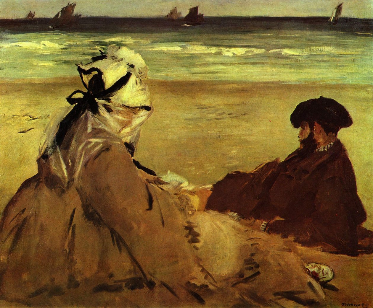 Na praia de Édouard Manet