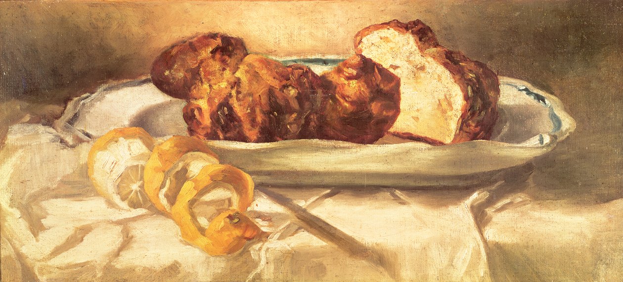 Ainda vida com brioches e limão, 1873 de Édouard Manet