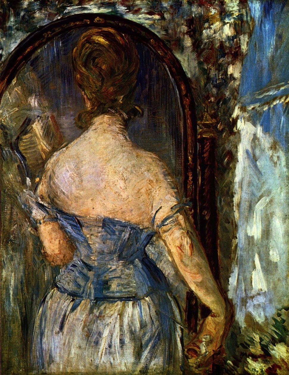 Na frente do espelho de Édouard Manet