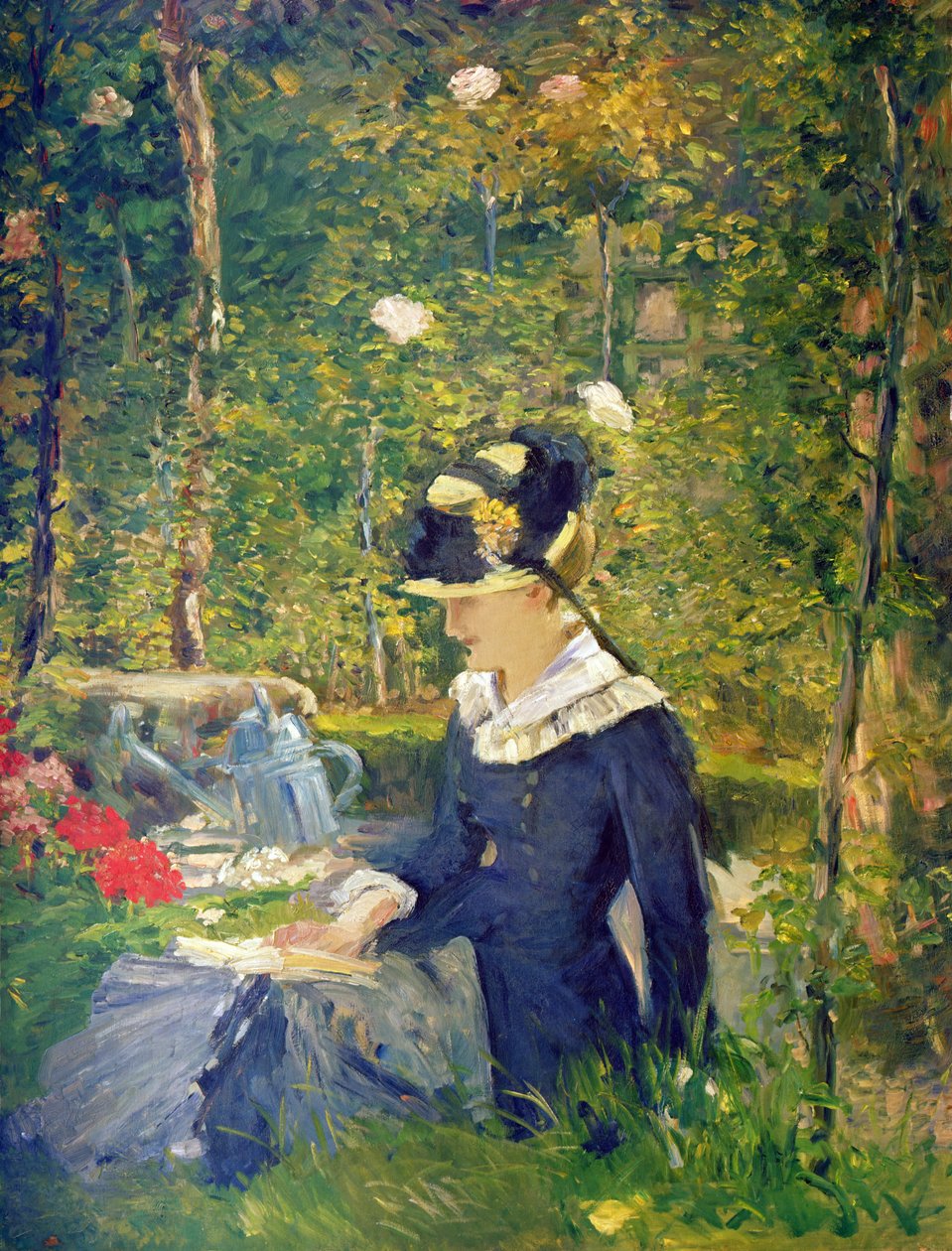 Mulher jovem, em, a, entrada, de, a, jardim bellevue, (Marguerite), 1880 de Édouard Manet